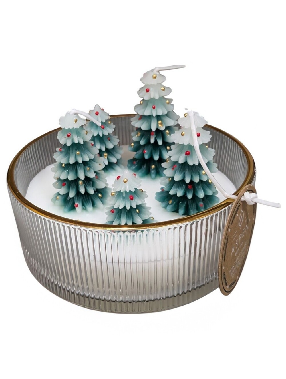 NEW Aspen Winter Forest 3-Wick Scented Candle with Molded Christmas Trees - 10oz